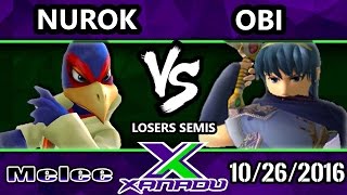 S@X 173 - Nurok (Falco) Vs. Obi (Fox, Marth) - SSBM Losers Semis - Smash Melee