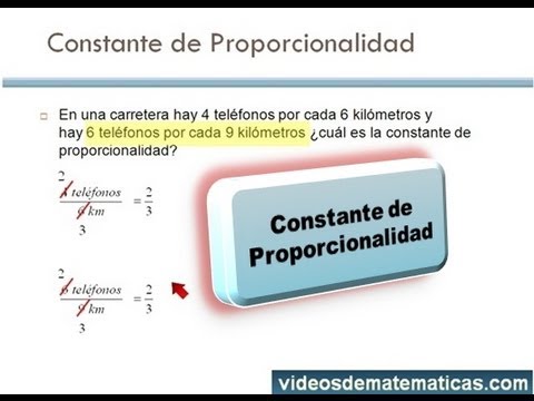 Ejemplo De Constante De Proporcionalidad