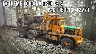 Extreme Logging Trucks 4  Pacific P16 12v71 and Wagner Logstacker
