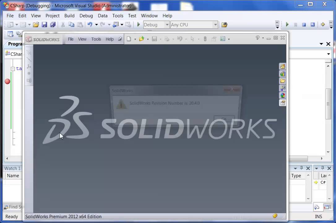 Solidworks Api Stand Alone Application Youtube