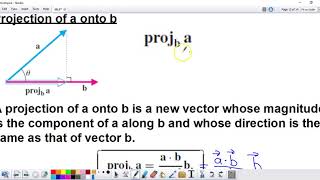 Vector Components and Projections using Dot Products