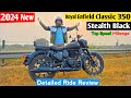 2024 Royal Enfield Classic 350 Stealth Black Detailed Ride Review | New Features | Top Speed-Finance