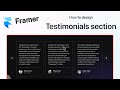 How to design Testimonials carousel in framer | Testimonials section Framer | Expert Azi