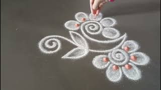 daily use rangoli || rangoli || rangoli design || rangoli kolam || muggulu || freehand rangoli