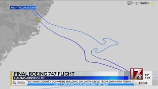 Qantas Airlines' final Boeing 747 flight flies in kangaroo pattern