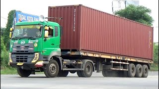 TANPA AMPUN,,!! Truk Kontainer Ngebut Parah.. Truck Container Besar dan Panjang Ngeden Pantura Tegal