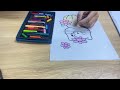 Instructions for coloring a beautiful flower cat