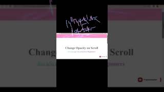 Change Opacity On Scrolling | Simple JavaScript Tutorial For Beginners #shorts #javascript