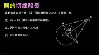 【觀念】圓的切線段長