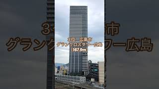 🏙️中四国九州高層ビルランキング　 #広島 #九州 #四国 #中国地方 #ランキング  #タワマン #高層ビル