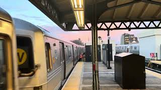 BMT Astoria Line Whitehall St Bound R46 W Train Arriving At Astoria Blvd.