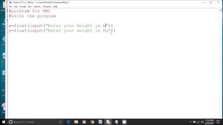 Python program for finding body mass index (BMI)