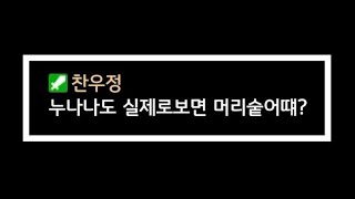 찬우정) 나 실제로 보면 머리숱 어때?