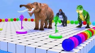 Cow Elephant Gorilla Mammoth Dinosaur Guess The Right Key ESCAPE ROOM CHALLENGE Animals Cage Game