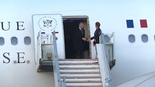 French President Emmanuel Macron arrives in Beirut