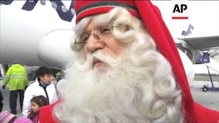 Santa uses commercial air travel to make an early visit to Budapest