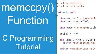 memccpy() Function | C Programming Tutorial