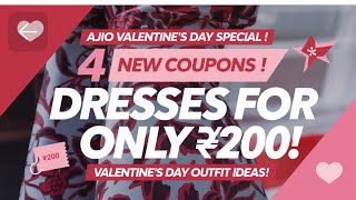 💥Ajio Valentine's Day SPL 4 NEW COUPONS 🔥🎉 #flat1000 off #dresses 200 #kurthisets #longfrock #viral