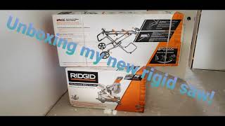 Unboxing my new RIDGID miter saw model R4210 with stand!