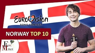 Eurovision Norway 2018 [MGP] - My Top 10 [With RATING]