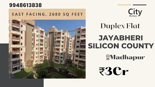 East Facing Duplex Flat Resale in Jayabheri Silicon County, #Madhapur for 3Cr, Contact: 9948613838