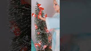 Barbie doll and Christmas tree funny 🎄 芭比娃娃和聖誕樹很有趣 #barbie #doll #shorts  #tiktok #christmas
