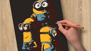How to draw minions drawing step by step