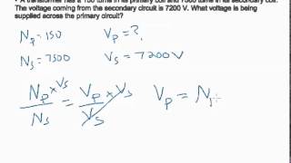 13.6 Transformer Calculation - Practice Problem 1