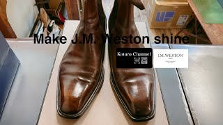 J.M.Westonを磨く【JAPANESE DANDY】J.M. WESTON Side gore boots #靴磨き #kotarochannel #vlog