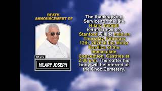 Hilary Joseph ~ Short Obituary