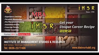 ABOUT KLE's IMSR MBA COLLEGE HUBLI