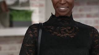 Isaac Mizrahi Live! Lace Mock-Neck Knit Dress on QVC