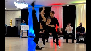 Max Zzaoui and Nicole Ramirez dance WCS in the Invitational JnJ at Freedom Swing 2025 (HDR)