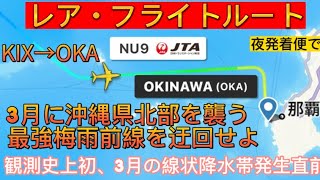 【JAL レア】レアフライトルート　JTA NU09  KIX→OKA