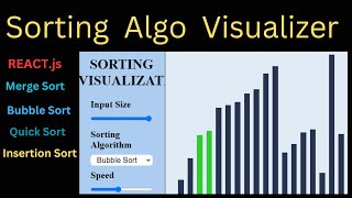 SORTING ALGORITHM VISUALIZER | React.js Project | #Shorts | #bubblesort #insertion #merge #quick
