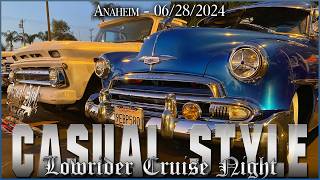 🌟 EPIC Lowrider Cruise Night in Anaheim, Orange County! CRUISING to Pepz Pizza! 🚗💨 06/28/2024