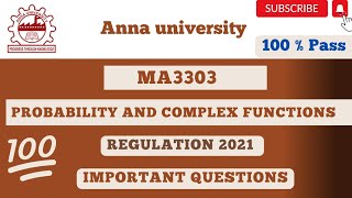 MA3303 Probability and Complex Function important question ✔️👍| For EEE dept | Be prepare for exam