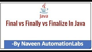 final vs finally vs finalize in Java