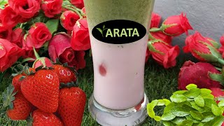 Matcha latte strawberry milk  ชาเขียวมัทฉะนมสตรอเบอรี่ ArataTea