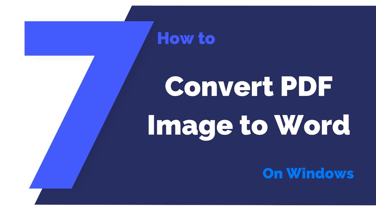 How To Convert PDF Image To Word On Windows | PDFelement 7 - YouTube