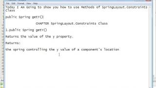 Java Programming Tutorial -SpringLayout.Constraints-7- public Spring getY()