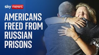 Americans freed from Russian prisons under landmark exchange deal land back in US