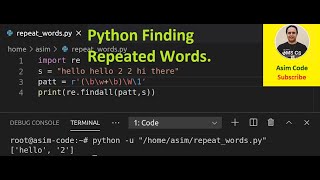 Python Finding Repeated Words