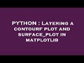 PYTHON : Layering a contourf plot and surface_plot in matplotlib