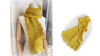 钩织编织荷叶边围巾｜How To Crochet A Scarf