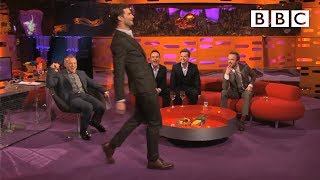 Jamie Dornan's funny toe-to-more-toe walk | The Graham Norton Show - BBC