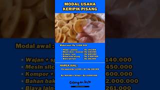 RINCIAN MODAL USAHA KERIPIK PISANG | IDE BISNIS MODAL NEKAD