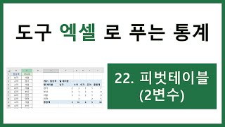 [엑셀 통계강의] 22. 피벗테이블 (2변수)