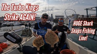 Drifting BIG Sandbanks For GIANT Turbot Bass and Brill! - HUGE Shark Snaps Fishing Line!