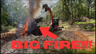 Burning Debris from Hurricane Helene Part 2 of 2